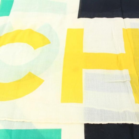 Chanel XL CC Logo Multicolor Shawl Scarf Stole 13c33 - Picture 4 of 12